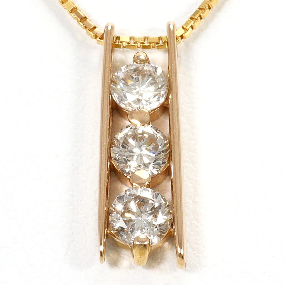 18K (18-karat gold) Pink Gold Necklace with 0.48ct Diamond, Certificate of Au...